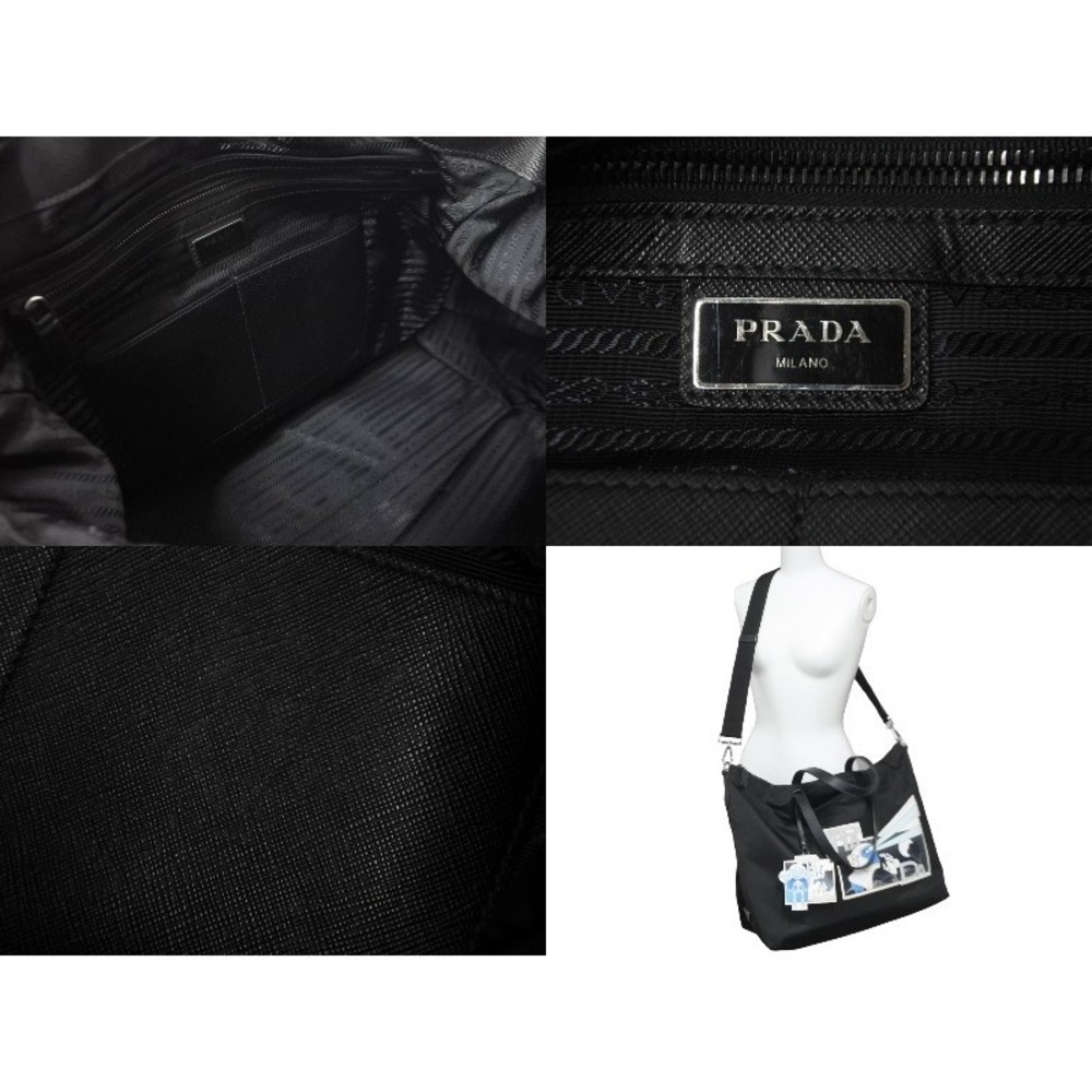 Prada Tote Bag Comic Patch Triangle Logo Nylon Bl… - image 8